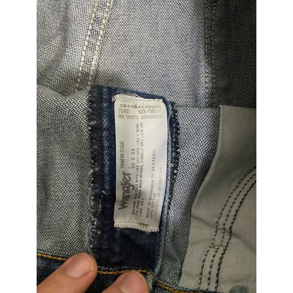 Wrangler Cowboy Cut Original Fit 13MWGK Mens Blue Jeans 33x34 Slim Fit Premium - Picture 2 of 9